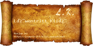 Löwentritt Klió névjegykártya